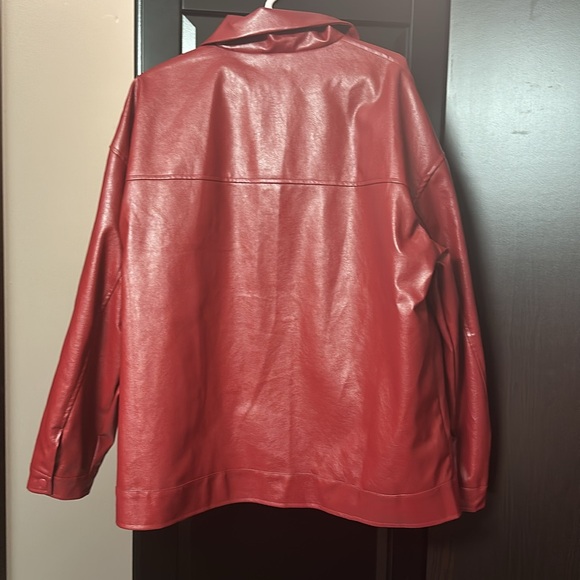 Red leather jacket. - Picture 3 of 3